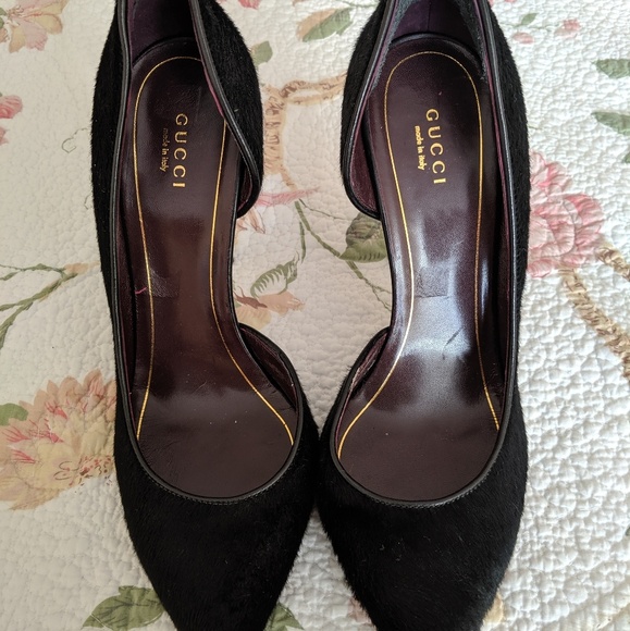 Gucci Black Pony Hair Pointy Heels - Picture 2 of 4